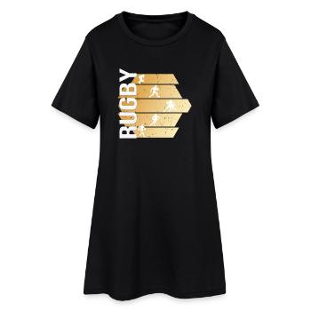 Rugby - Frauen T-Shirt-Kleid - Schwarz - Vorne