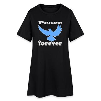 Oiseau de la Colombe de la Paix - Robe T-shirt Femme - noir - Devant