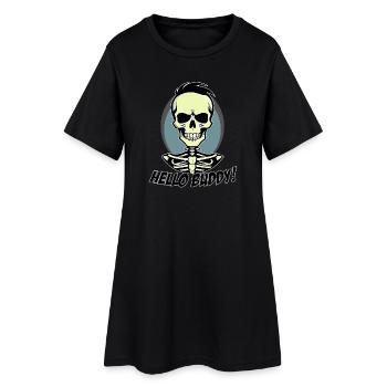 Hello Buddy - Frauen T-Shirt-Kleid - Schwarz - Vorne