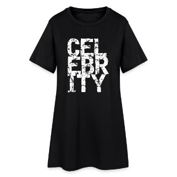 Typographie Rugueuse Urban Art - Robe T-shirt Femme - noir - Devant