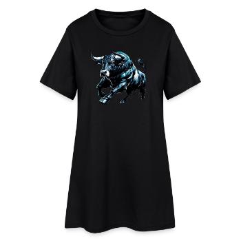 Taureau - Robe T-shirt Femme - noir - Devant