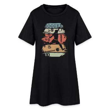 retro Fußball Spieler Schuss Explosion vintage - Frauen T-Shirt-Kleid - Schwarz - Vorne