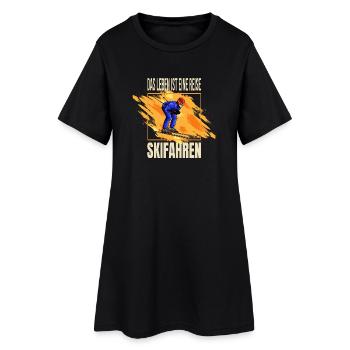 Life is a journey - Skifahren - Frauen T-Shirt-Kleid - Schwarz - Vorne