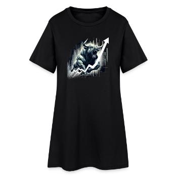 Taureau Bull Stocks Géométrie Wall Street Cadeau - Robe T-shirt Femme - noir - Devant