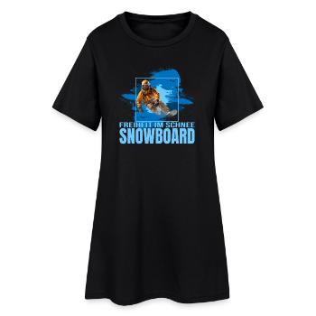 Freiheit im Schnee - Snowboard - Frauen T-Shirt-Kleid - Schwarz - Vorne
