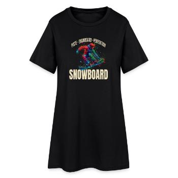 Piste - Snowboard - Perfektion - Frauen T-Shirt-Kleid - Schwarz - Vorne