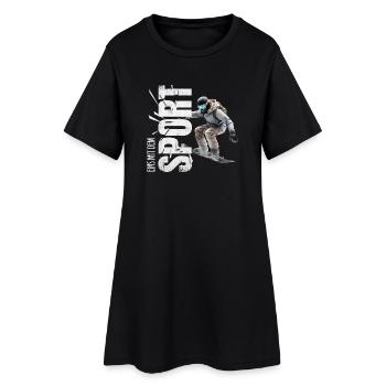 Eins mit dem Sport - Snowboard - Frauen T-Shirt-Kleid - Schwarz - Vorne