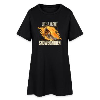 Life is a journey - Snowboarden - Frauen T-Shirt-Kleid - Schwarz - Vorne