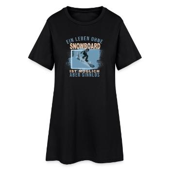 Ein Leben ohne Snowboard ist möglich, aber Sinnlos - Frauen T-Shirt-Kleid - Schwarz - Vorne