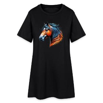 Cheval - Robe T-shirt Femme - noir - Devant