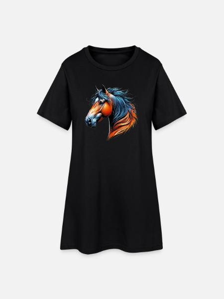 Cheval - Robe T-shirt Femme - noir