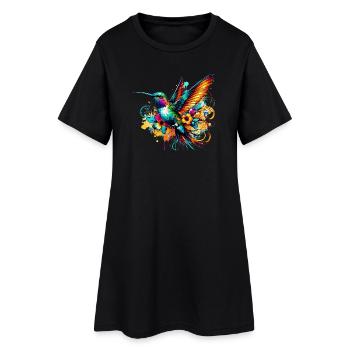 Colibri - Robe T-shirt Femme - noir - Devant