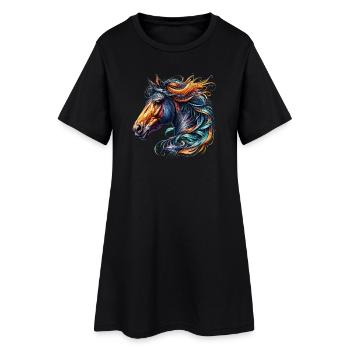 Cheval - Robe T-shirt Femme - noir - Devant
