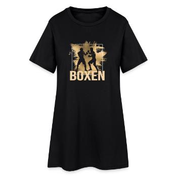 Boxen - Frauen T-Shirt-Kleid - Schwarz - Vorne