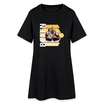 Boxen - Frauen T-Shirt-Kleid - Schwarz - Vorne