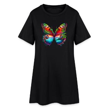 Papillon - Robe T-shirt Femme - noir - Devant