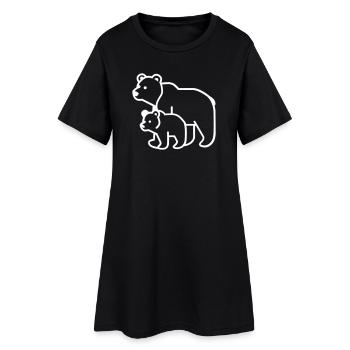 Maman ours, papa ours - Robe T-shirt Femme - noir - Devant