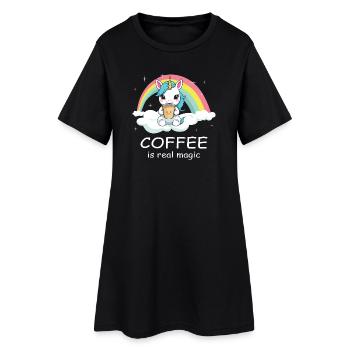 Sweet Coffee Unicorn - Women’s T-Shirt Dress - black - Front