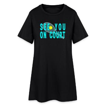 Tennis Shirt See You On Court - Frauen T-Shirt-Kleid - Schwarz - Vorne