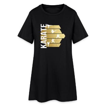 Karate - Frauen T-Shirt-Kleid - Schwarz - Vorne