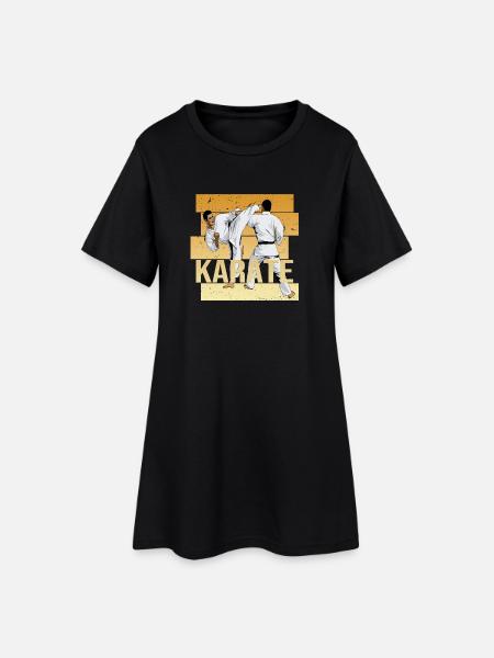 Karate - Frauen T-Shirt-Kleid - Schwarz