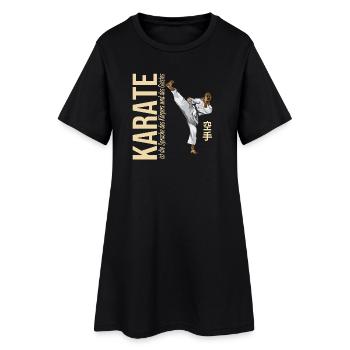 Karate ist die Sprache des Körpers und des Geistes - Frauen T-Shirt-Kleid - Schwarz - Vorne