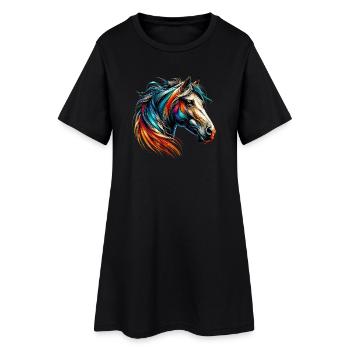 Cheval - Robe T-shirt Femme - noir - Devant