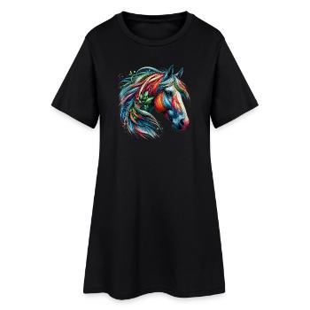 Cheval - Robe T-shirt Femme - noir - Devant