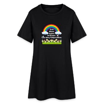 Jede Blume begann als Knospe. Lass deine Träume - Frauen T-Shirt-Kleid - Schwarz - Vorne