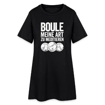 Boule ist meine Superkraft! Bouler Boulespieler - Frauen T-Shirt-Kleid - Schwarz - Vorne