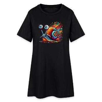 Escargot - Robe T-shirt Femme - noir - Devant