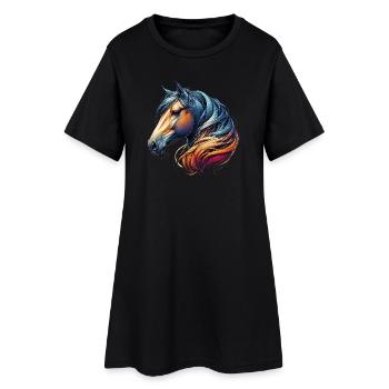 Cheval - Robe T-shirt Femme - noir - Devant