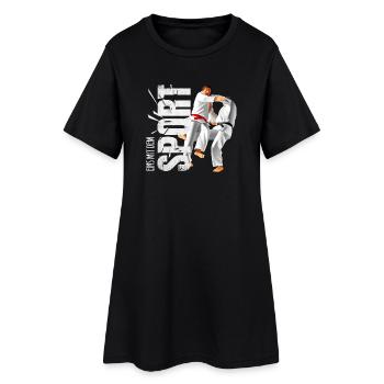Eins mit dem Sport - Judo - Frauen T-Shirt-Kleid - Schwarz - Vorne