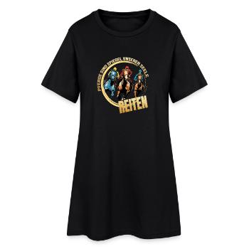 Pferde sind Spiegel unserer Seele - Frauen T-Shirt-Kleid - Schwarz - Vorne