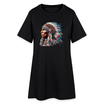 Amérindien Peau rouge d’Amérique - Robe T-shirt Femme - noir - Devant