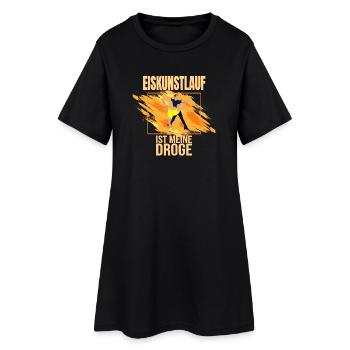 Eiskunstlauf ist meine Droge - Frauen T-Shirt-Kleid - Schwarz - Vorne
