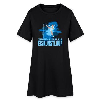 Träume auf Eis - Eiskunstlaufen - Frauen T-Shirt-Kleid - Schwarz - Vorne