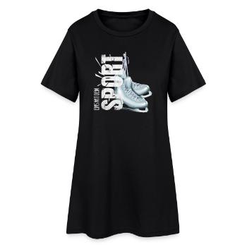 Eins mit dem Sport - Eiskunstlaufen - Frauen T-Shirt-Kleid - Schwarz - Vorne