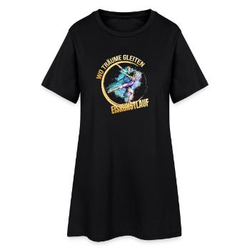 Wo träume gleiten - Eiskunstlauf - Frauen T-Shirt-Kleid - Schwarz - Vorne