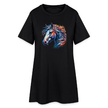 Cheval - Robe T-shirt Femme - noir - Devant