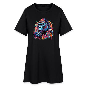 Gorille - Robe T-shirt Femme - noir - Devant