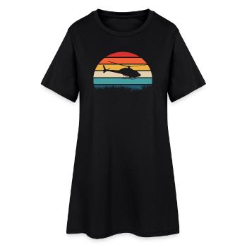 Cadeau rétro pilote d’hélicoptère - Robe T-shirt Femme - noir - Devant