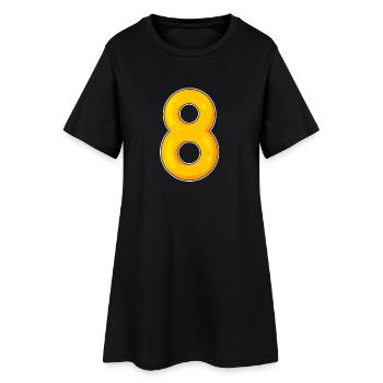 8 Jaune - Robe T-shirt Femme - noir - Devant