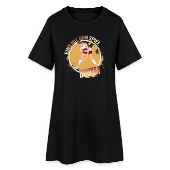 Eins mit dem Spiel Hockey - Frauen T-Shirt-Kleid - Schwarz - Vorne