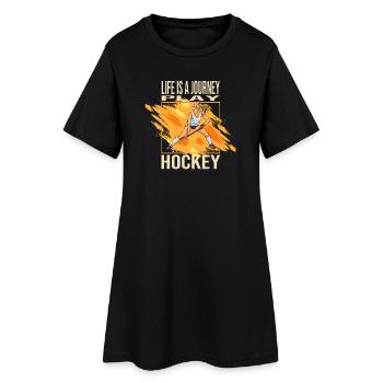 Life is a journey play Hockey - Frauen T-Shirt-Kleid - Schwarz - Vorne