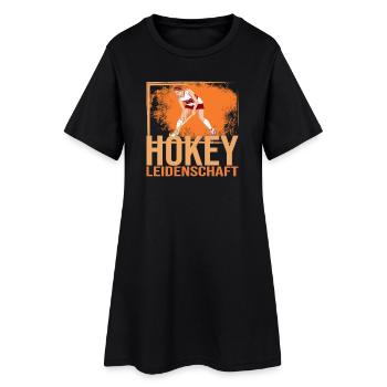 Hockey Leidenschaft - Frauen T-Shirt-Kleid - Schwarz - Vorne