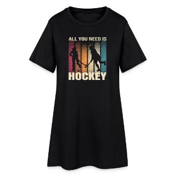 All you Need is Hockey - Frauen T-Shirt-Kleid - Schwarz - Vorne