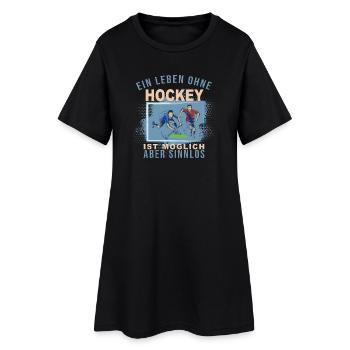Ein Leben ohne Hockey ist möglich, aber Sinnlos - Frauen T-Shirt-Kleid - Schwarz - Vorne
