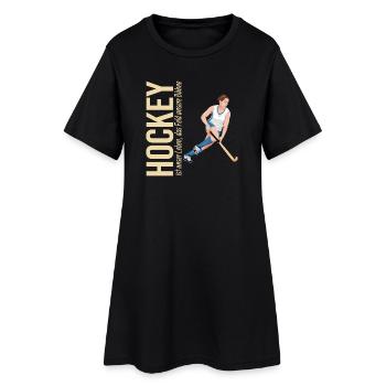 Hockey ist unser Leben,das Feld unsere Bühne - Frauen T-Shirt-Kleid - Schwarz - Vorne