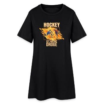 Hockey ist meine Droge - Frauen T-Shirt-Kleid - Schwarz - Vorne